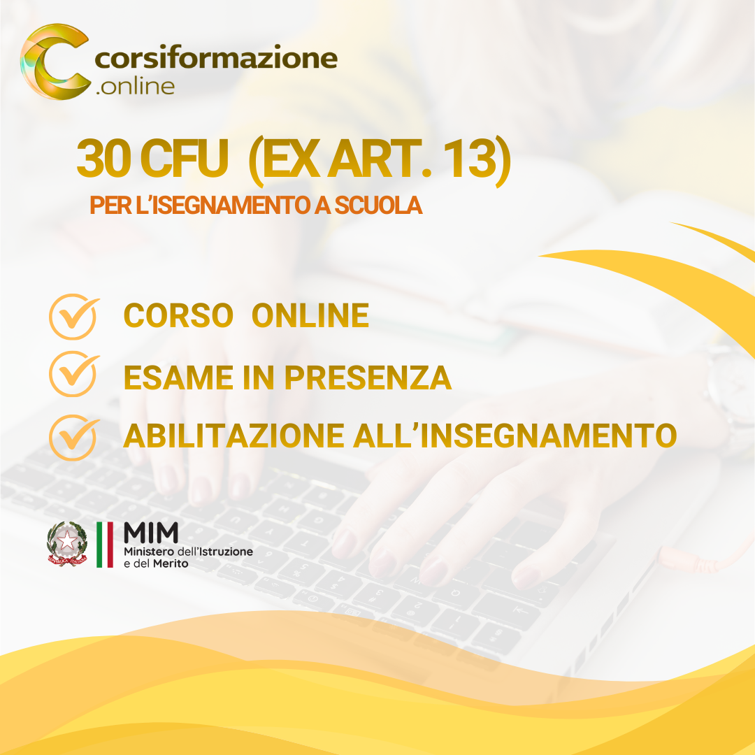 Corso acquisizione 30 CFU per l'insegnamento scuola