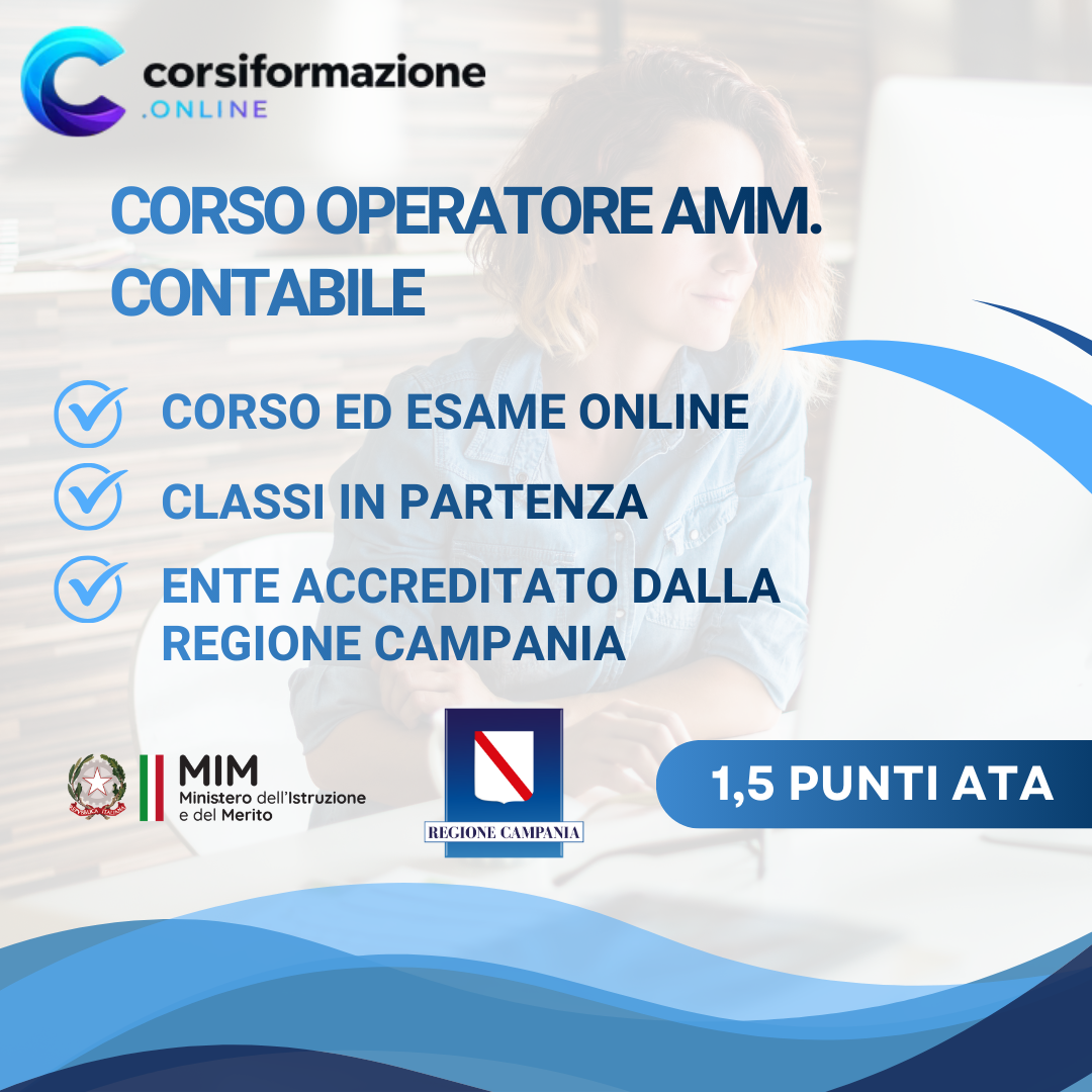 Corso Operatore Amministrativo Contabile - Graduatoria ATA 1.5 Punti